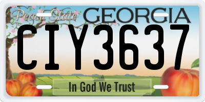 GA license plate CIY3637