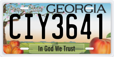 GA license plate CIY3641