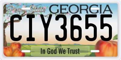 GA license plate CIY3655