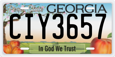 GA license plate CIY3657