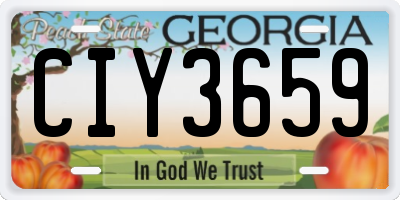 GA license plate CIY3659