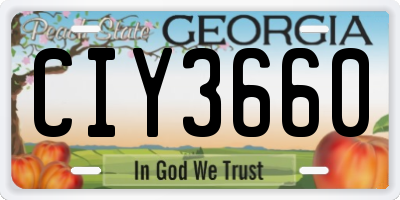 GA license plate CIY3660