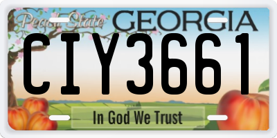 GA license plate CIY3661