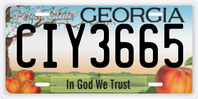GA license plate CIY3665