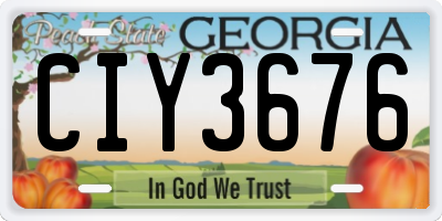 GA license plate CIY3676
