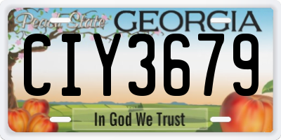 GA license plate CIY3679