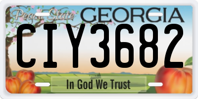 GA license plate CIY3682
