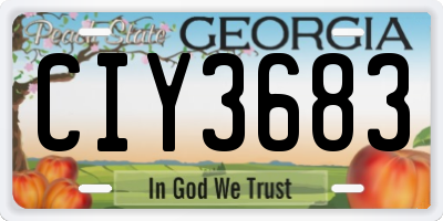 GA license plate CIY3683