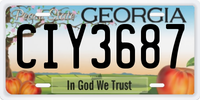 GA license plate CIY3687