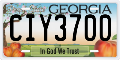 GA license plate CIY3700