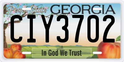 GA license plate CIY3702