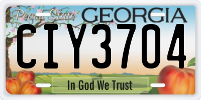 GA license plate CIY3704