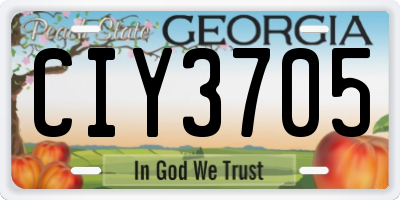 GA license plate CIY3705