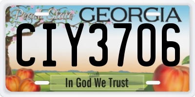 GA license plate CIY3706