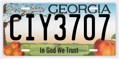 GA license plate CIY3707