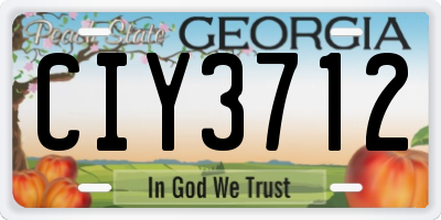 GA license plate CIY3712
