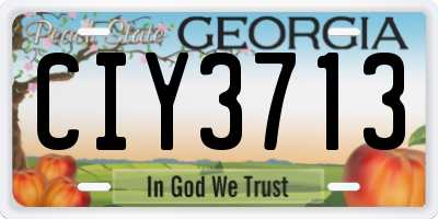 GA license plate CIY3713