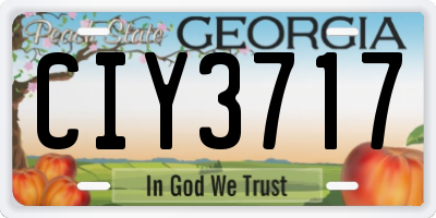 GA license plate CIY3717