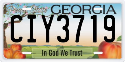 GA license plate CIY3719
