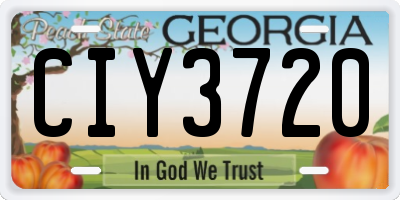 GA license plate CIY3720