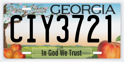 GA license plate CIY3721