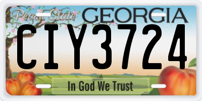 GA license plate CIY3724