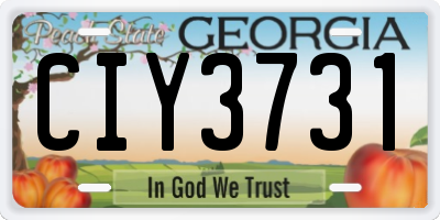GA license plate CIY3731