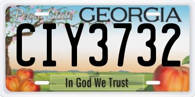 GA license plate CIY3732