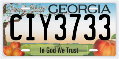 GA license plate CIY3733