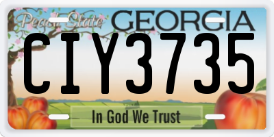 GA license plate CIY3735