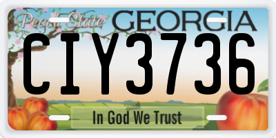 GA license plate CIY3736