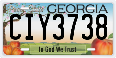 GA license plate CIY3738