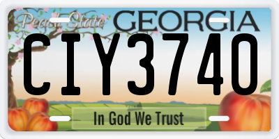 GA license plate CIY3740