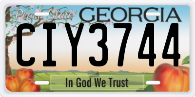 GA license plate CIY3744