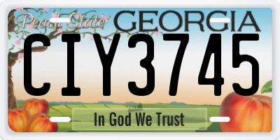 GA license plate CIY3745
