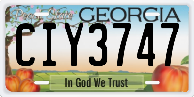 GA license plate CIY3747