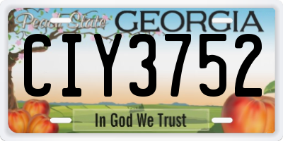 GA license plate CIY3752