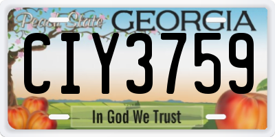 GA license plate CIY3759