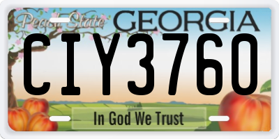 GA license plate CIY3760
