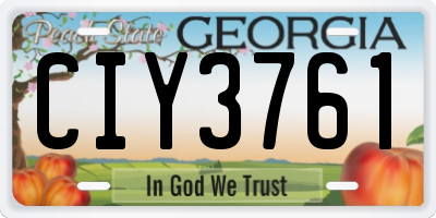 GA license plate CIY3761