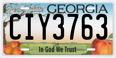 GA license plate CIY3763
