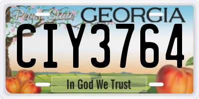 GA license plate CIY3764