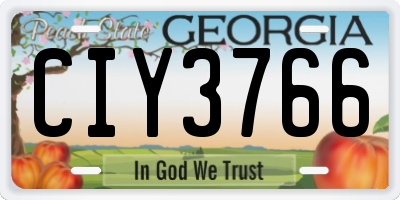 GA license plate CIY3766