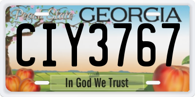 GA license plate CIY3767