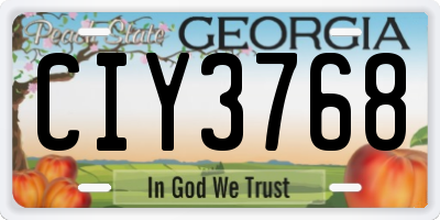 GA license plate CIY3768