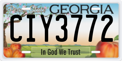 GA license plate CIY3772