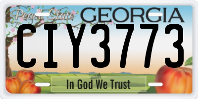 GA license plate CIY3773