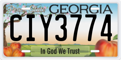 GA license plate CIY3774