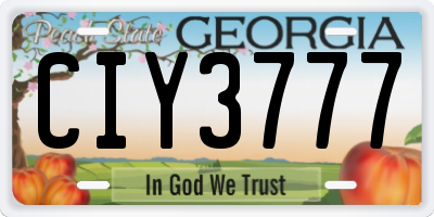 GA license plate CIY3777