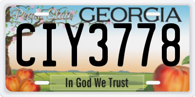 GA license plate CIY3778